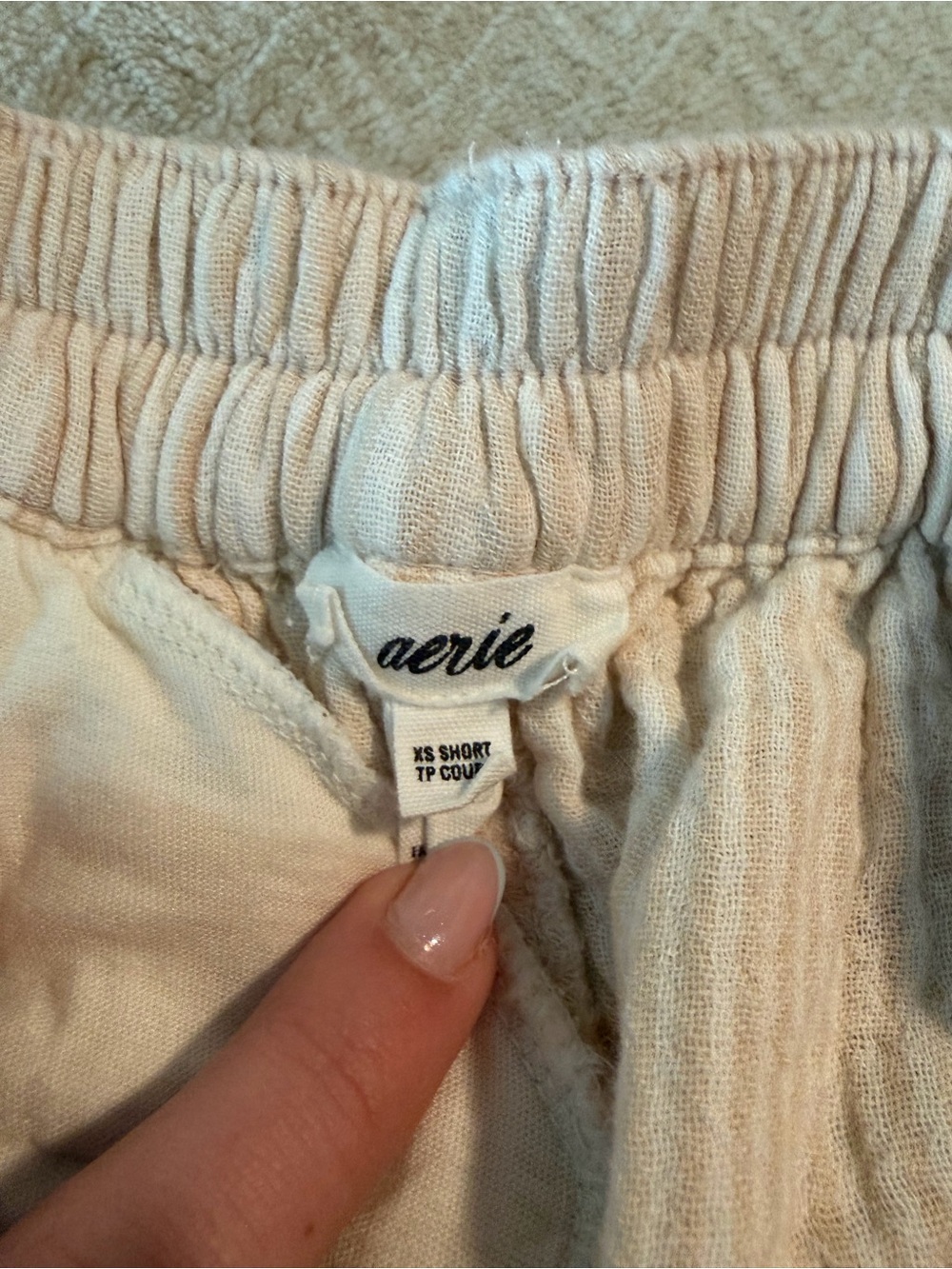 Lightweight Wide-Leg Striped Lounge Pants - Cream & Light Blue - Picture 2 of 3
